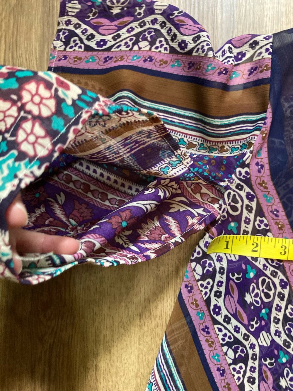 Black Poppy Sheer Purple Prints Open Jacket/Wrap Small - Picture 5 of 9